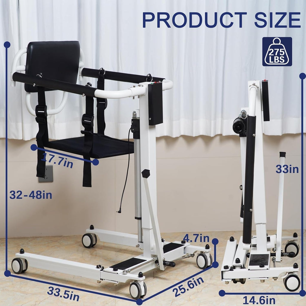 Electric Patient Lift Transfer Chair Foldable Wheelchair Lift Home Car Bath