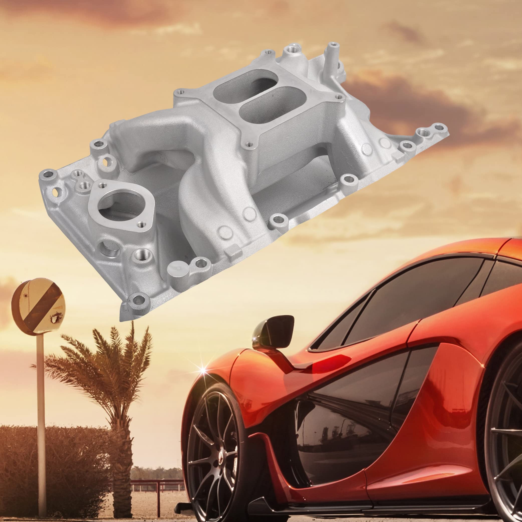 FGJQEFG Intake Manifold Aluminum Dual Plane Compatible with 1967-2003 Small
