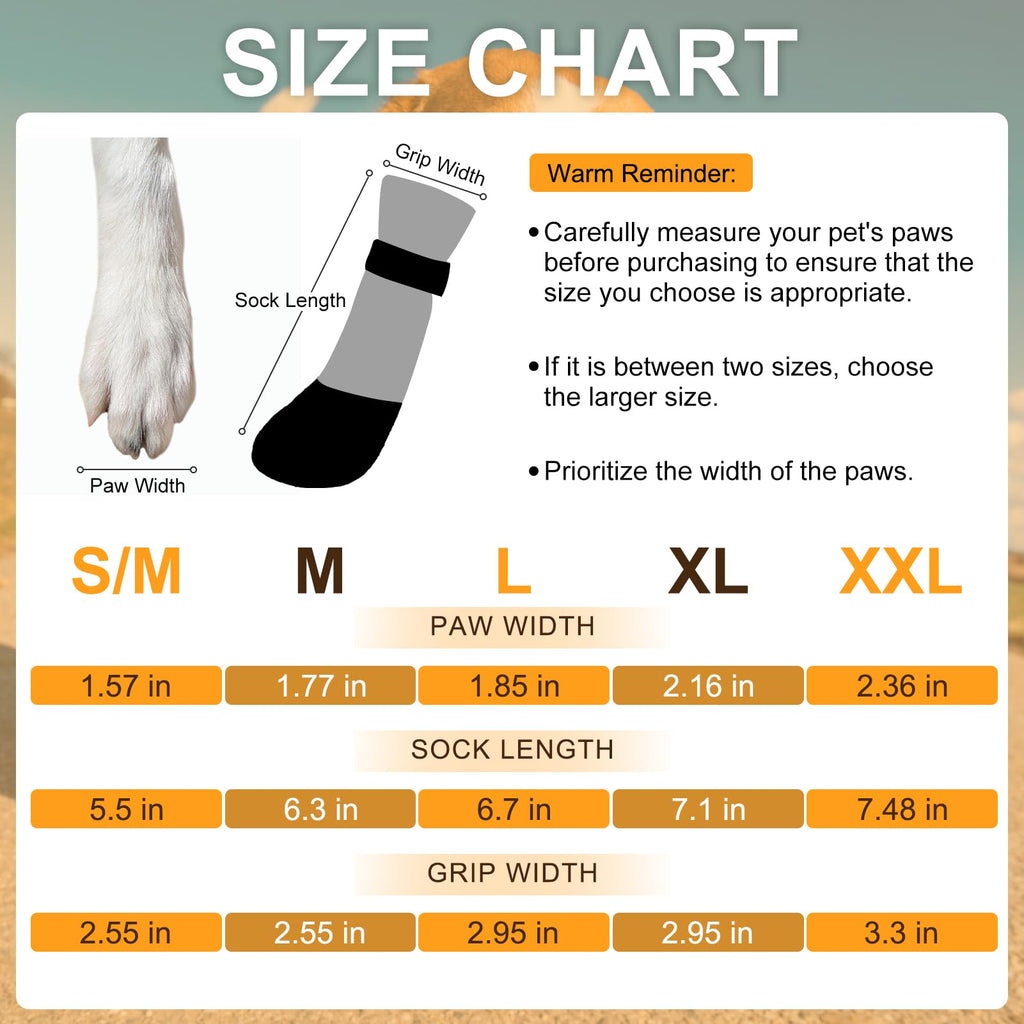 BEAUTYZOO Waterproof Dog Socks to Prevent Licking Paws, Christmas Dog Socks for