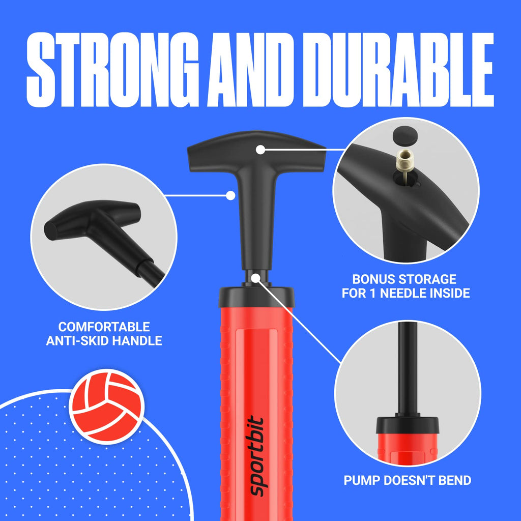 SPORTBIT Ballpump for Sports Balls - Basketball Pump for Sport Balls - Football