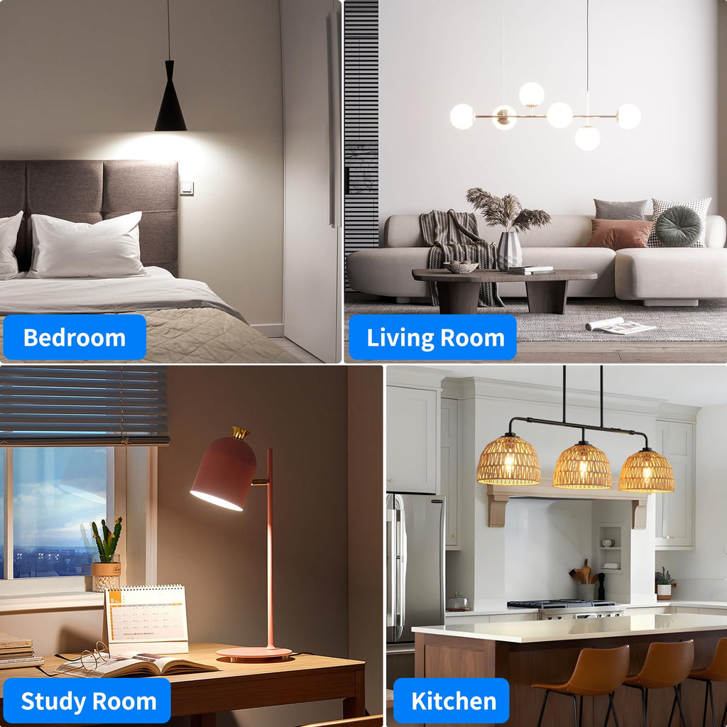 Novapollo LED Light Bulbs, A19 100 Watt Equivalent LED Bulbs, E26 Standard Base,