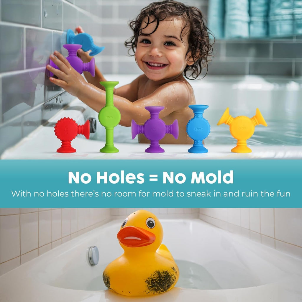 BUNMO Toddler Suction Bath Toys 10 Pack Connect Build Create Sensory Fine Motor