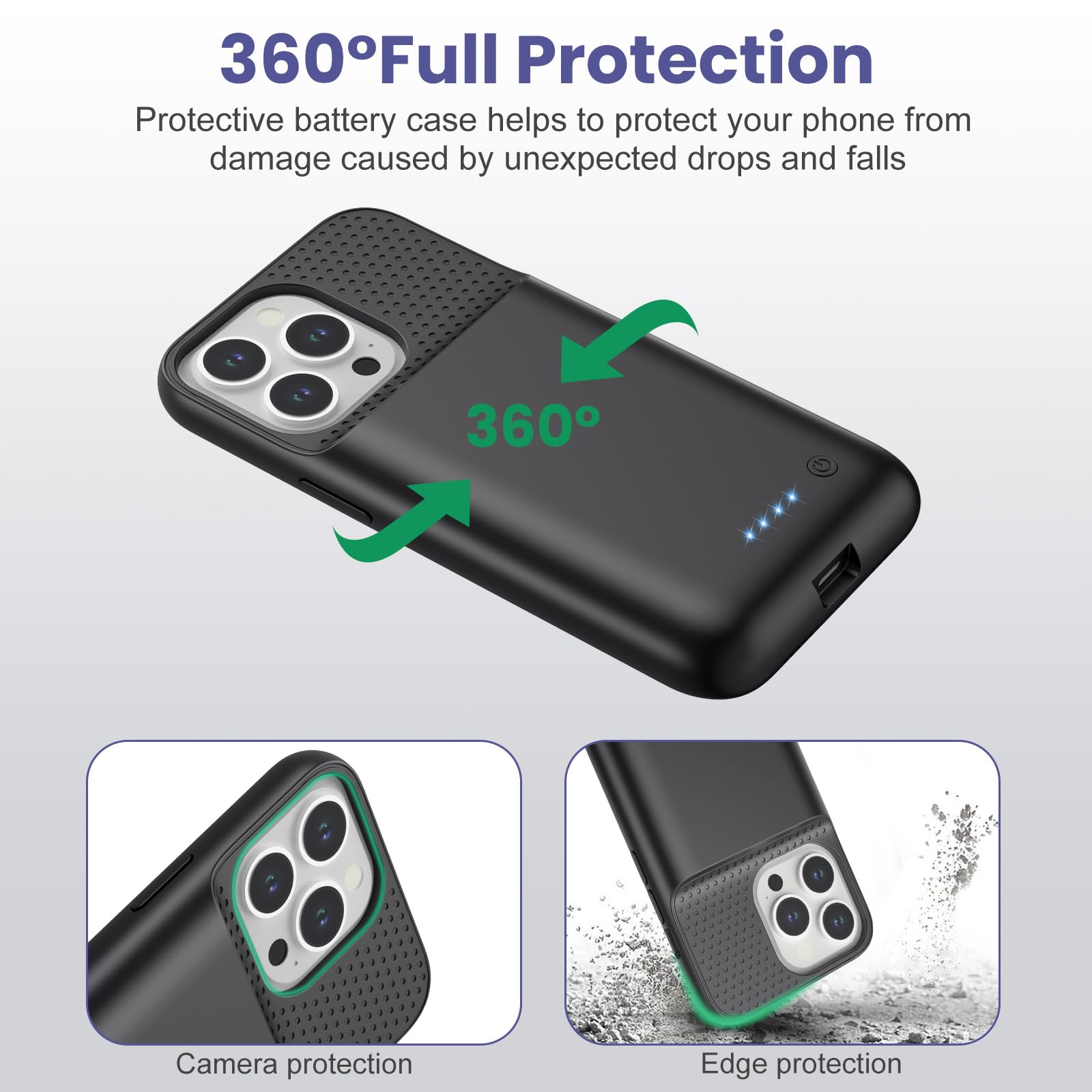 QTshine Battery Case for iPhone 14/13/13 Pro (6.1 Inch),Upgraded 7500mAh
