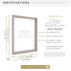 MCS Canvas Float Frames 16x20 Frame, Gray Woodgrain Finish Frame for Finished