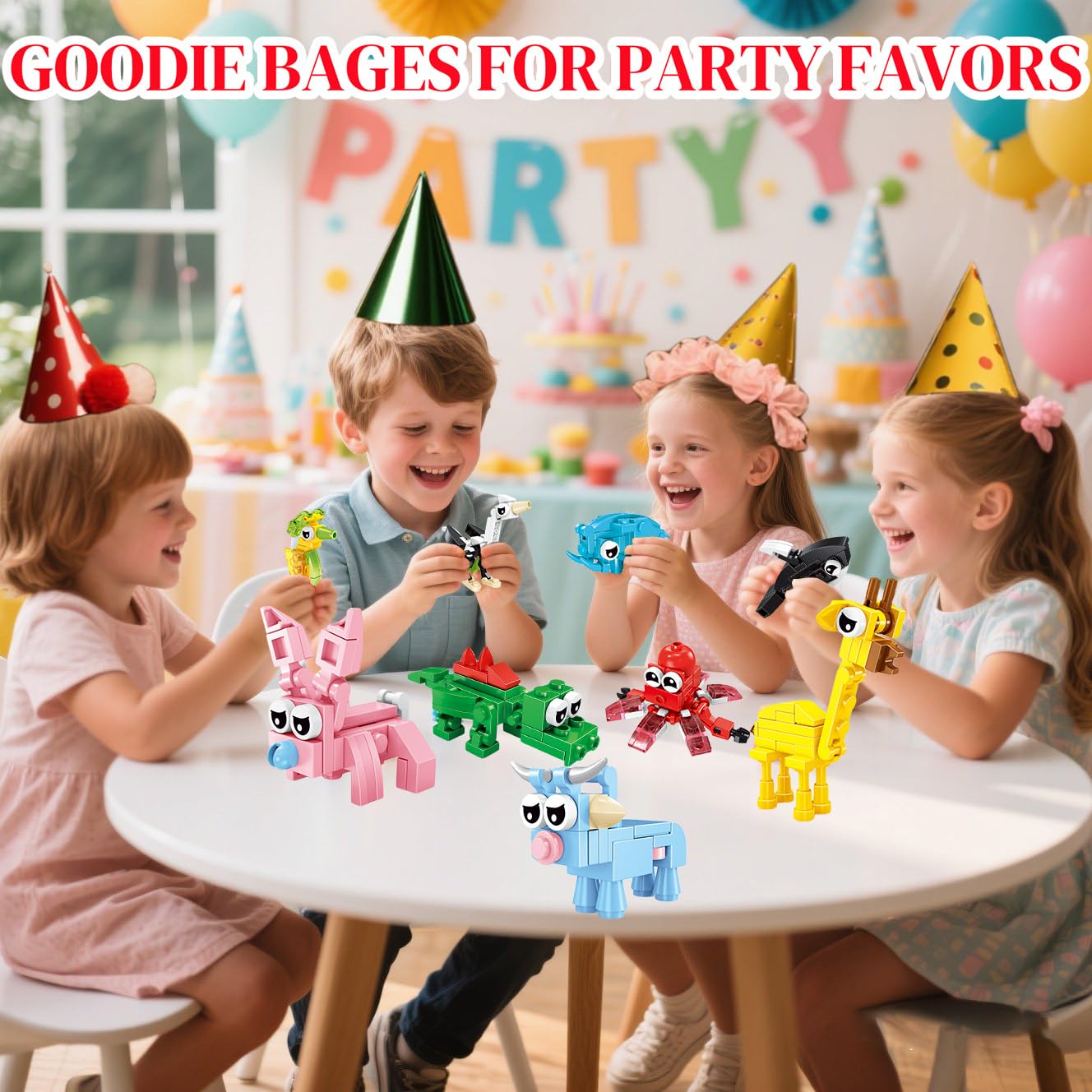 24 Pack Mini Animal Building Blocks Party Favors STEM Toys for Kids