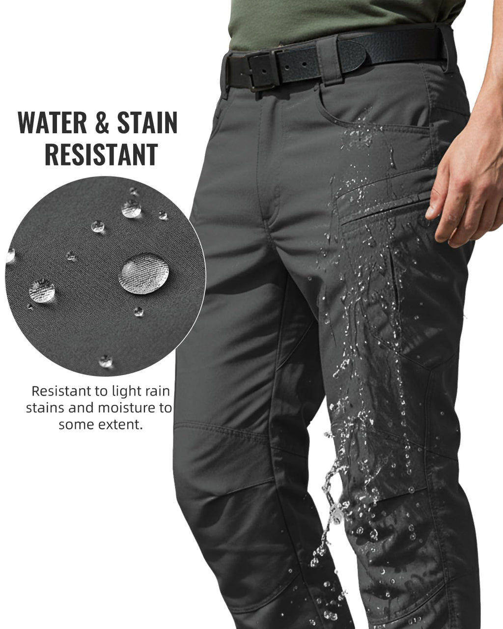 Men's Stretch Tactical Cargo Pants Waterproof Ripstop Lightweight Hiking Pants
