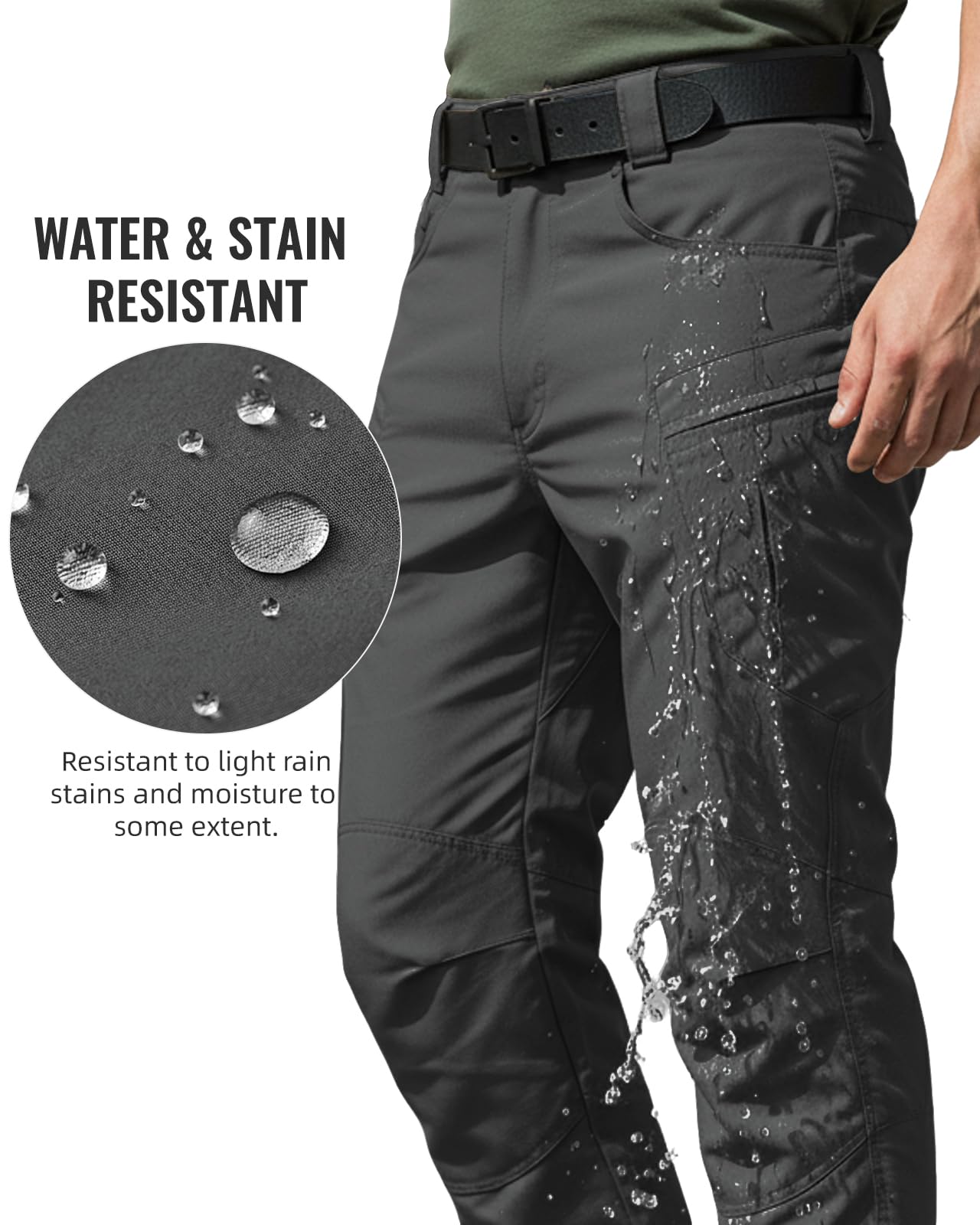 Men's Stretch Tactical Cargo Pants Waterproof Ripstop Lightweight Hiking Pants