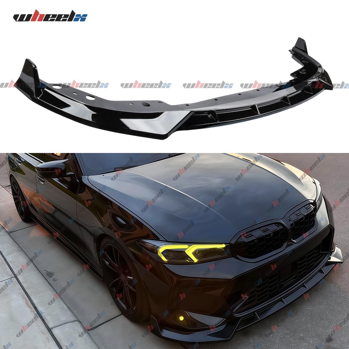 BMW G20 3 Series LCI Front Lip Splitter M Sport 2023-2026 Gloss Black Spoiler