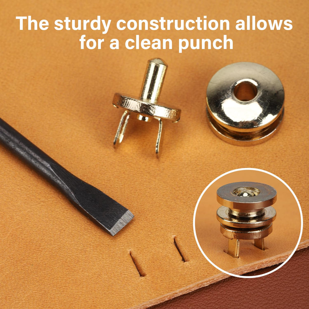 WUTA 12 Pcs Slot Leather Punch Set,Leather Hole Punch Tool,Carbon Steel Black