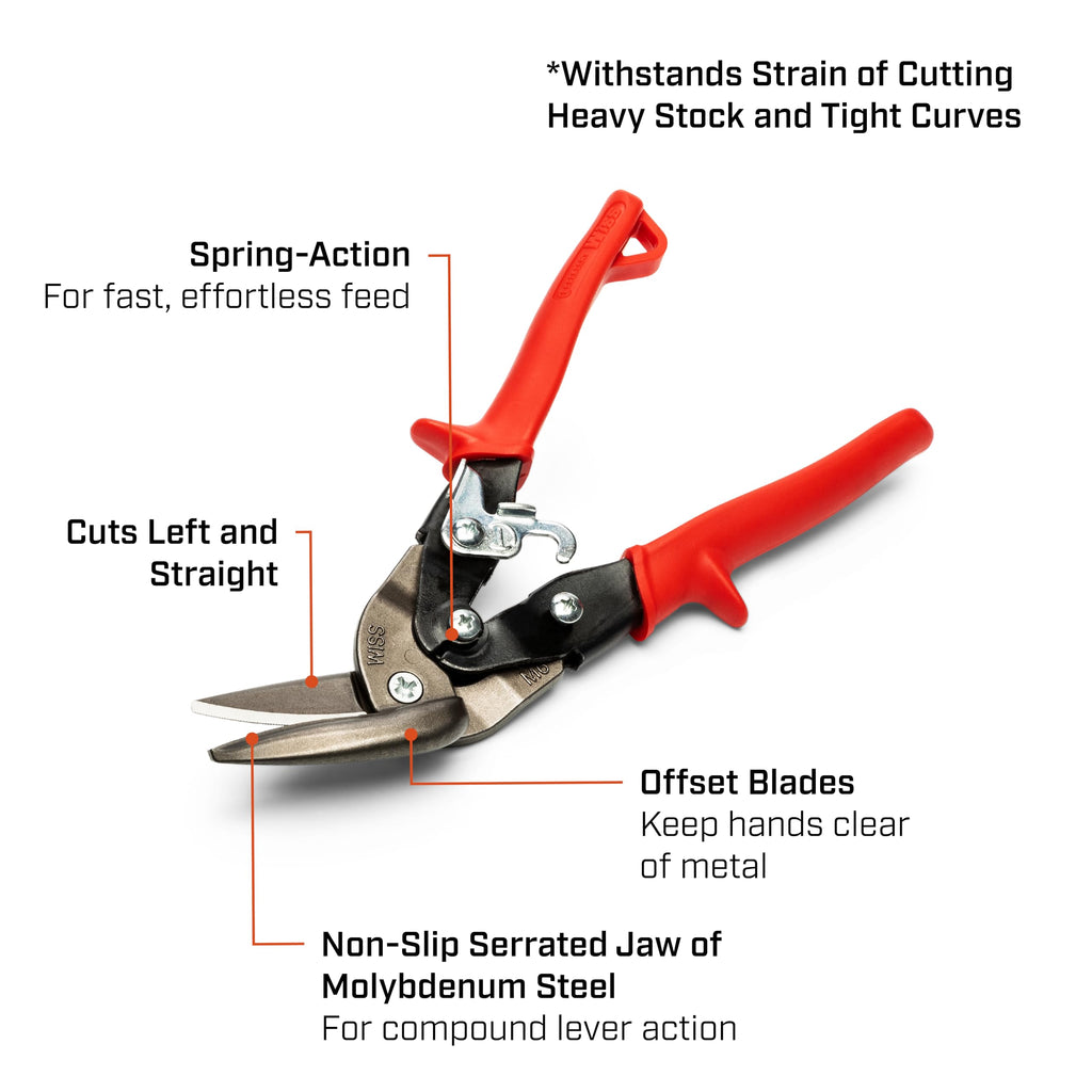 Crescent Wiss 9-3/4" Offset Straight & Left Cut Aviation Snips | M6R