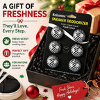 Knixmax Sneaker Deodorizer Shoe Freshener Balls, Odor Eaters for Shoes Boots Mules, Smell Eliminator Ball for Gym Gear Bags and Lockers, Fresh Linen Scent, Pack of 6, Black White