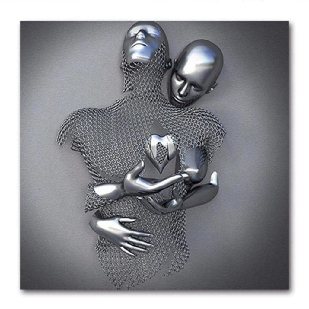 SINYUIF Love Heart 3D Effect Wall Art decor Abstract Metal Figure Sculpture