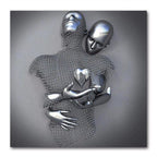 SINYUIF Love Heart 3D Effect Wall Art decor Abstract Metal Figure Sculpture