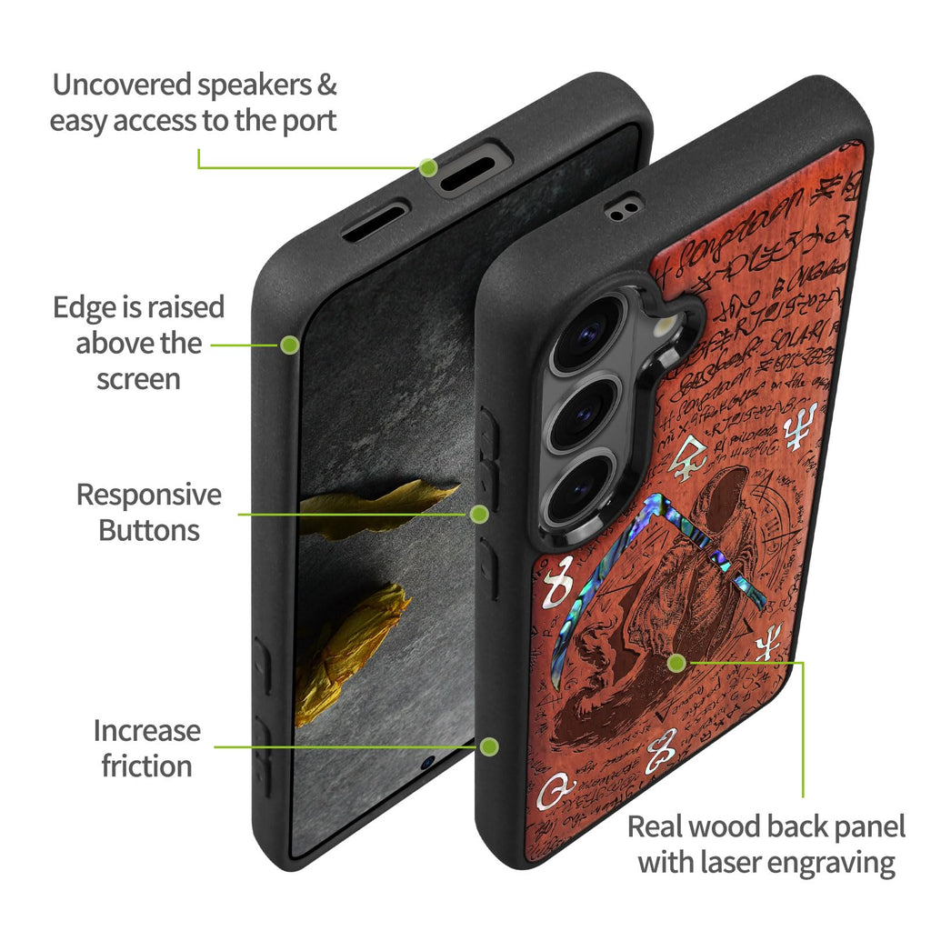 Carveit Handcrafted Case for Galaxy S26, (The Grim Reaper) Rosy