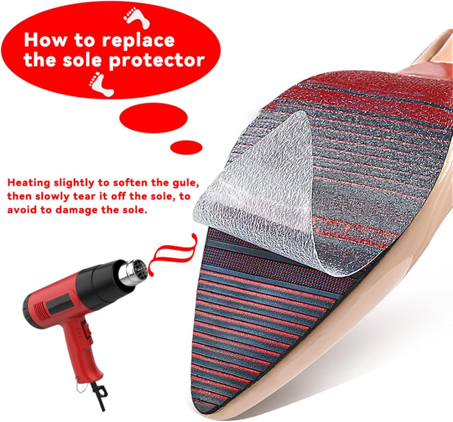 8 Pack Red Bottom Sole Protector Anti-Slip High Heel Shoe Sticker for Louboutin