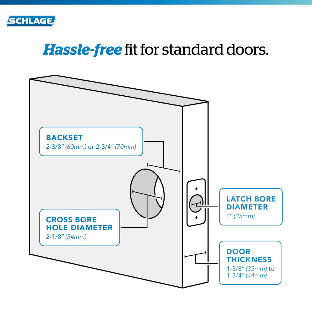 SCHLAGE Orbit Bed/Bath Privacy Door Knob with Lock, Satin Chrome