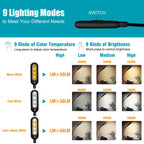 VAVOFO Rechargeable Reading Light 7 LEDs with 9 Color Temperature 9 Brightness