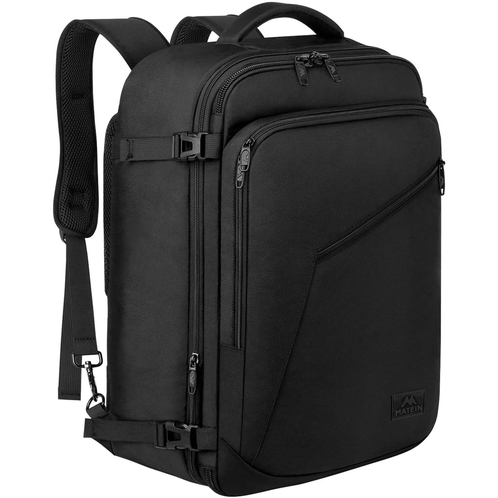 MATEIN 40L Carry On Travel Backpack Expandable Weekender Bag Black