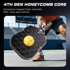 Pickleball Paddle 18K T800 Raw Carbon Fiber 16mm Core USAPA Approved Power Spin