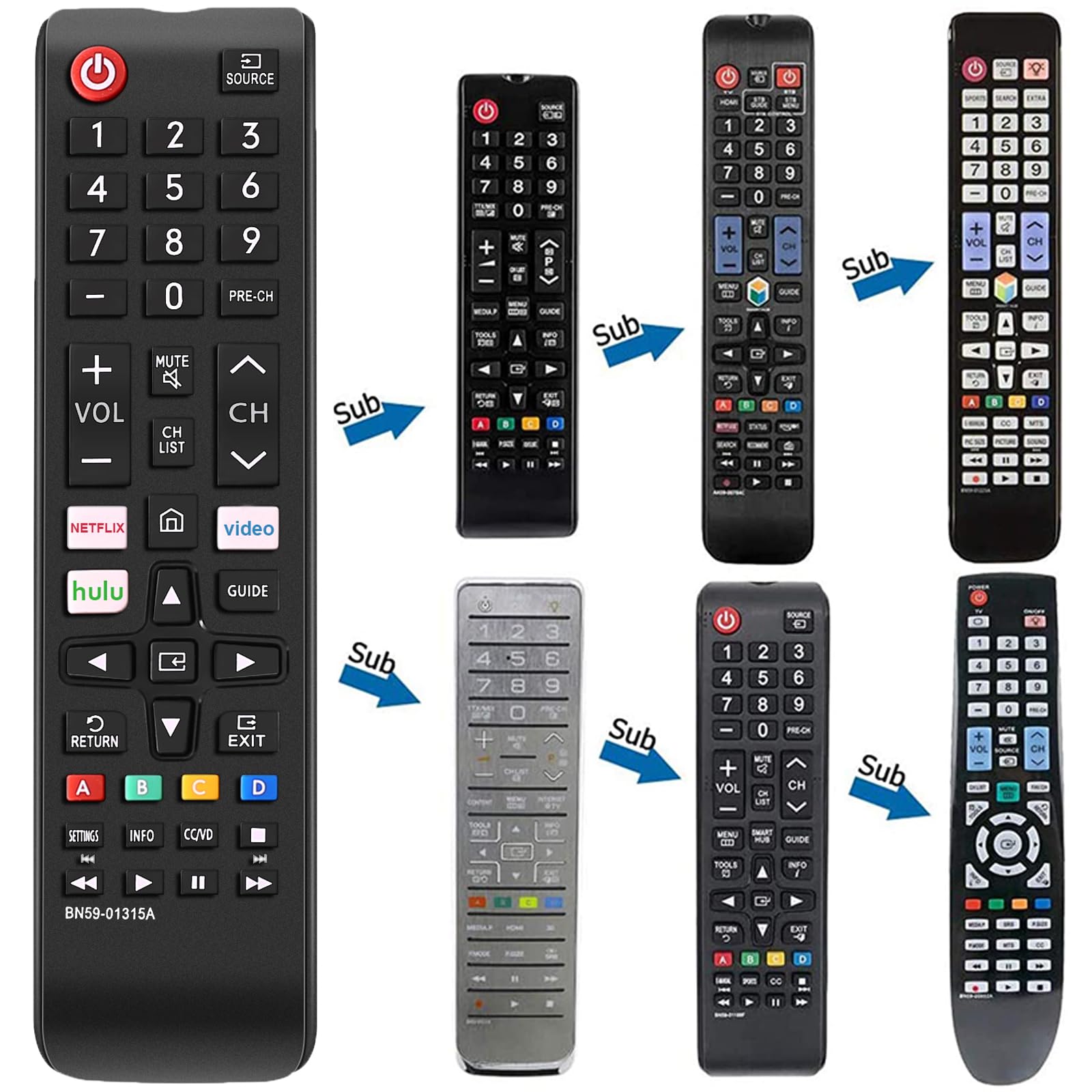 Universal Remote Control for All Samsung TV Remote Compatible All Samsung LCD