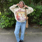 Mandonce Graphic Sweatshirts for Women Long Sleeve Cute Hoodies Y2K Zip up