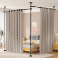 SUNALLY Room Divider Curtain Rod ,No Drill Adjustable 4-10ft Freestanding Black