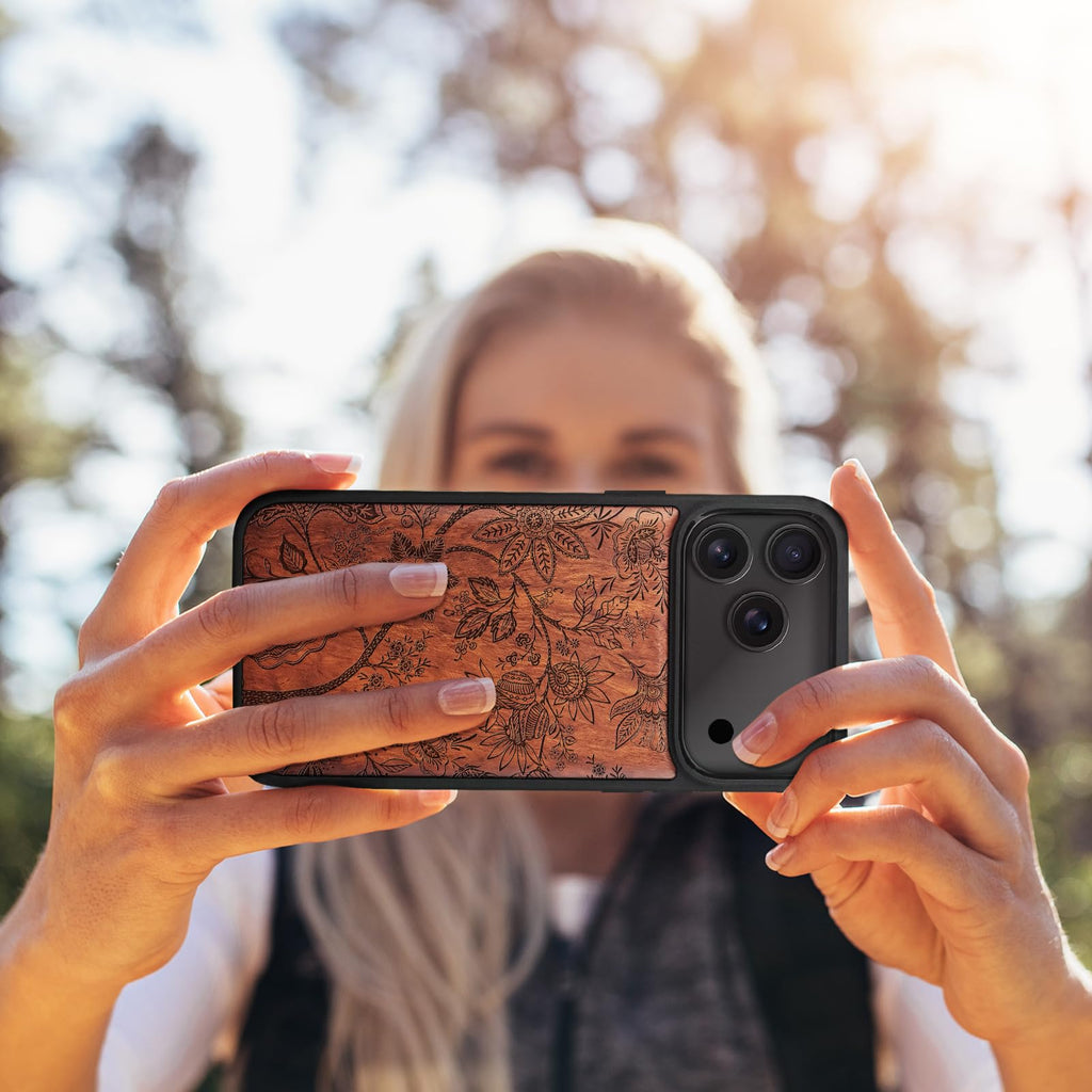 Carveit Magnetic Wooden Case for iPhone 17 Pro Case, Wood Artisan Engraved &