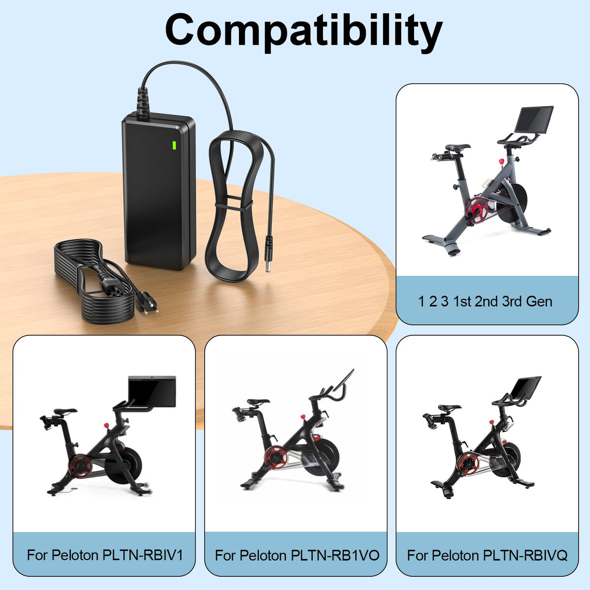 VIFOCUFY Power Cord for Peloton Exercise Bike 12V 4.17A Power Supply Charger