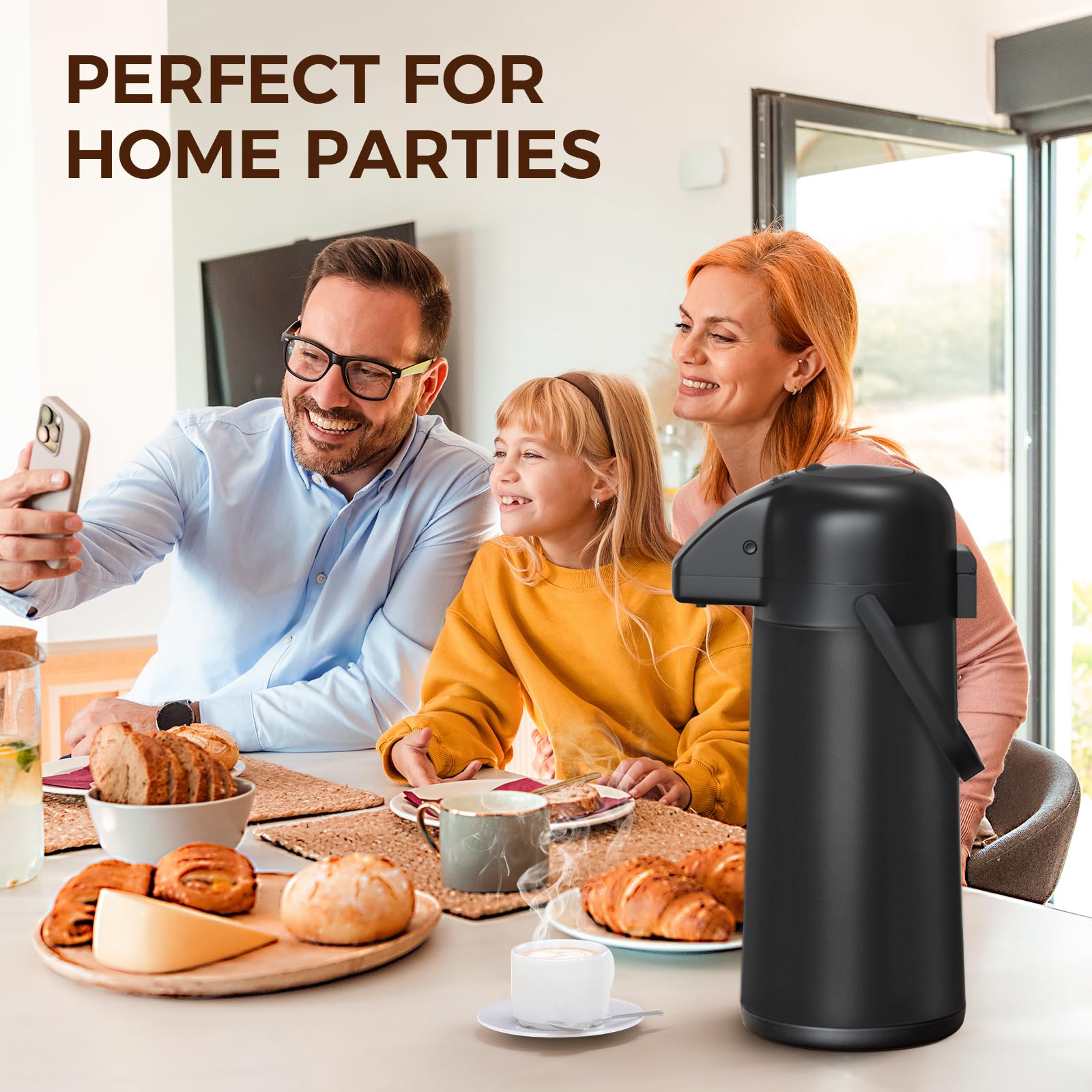 Coffee Carafe for Keeping Hot - Gezoss 102OZ / 3L Airpot Coffee Dispenser with