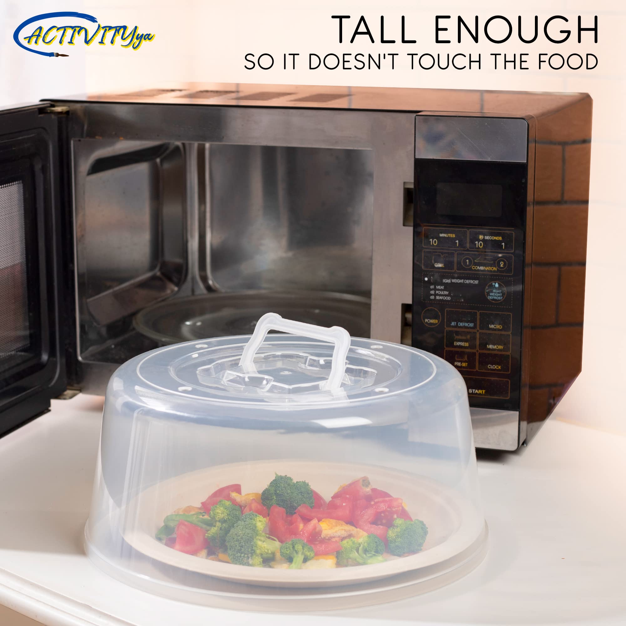 Large Microwave Cover for Food - Splatter Guard Lid - Cake Stand Cover - Size