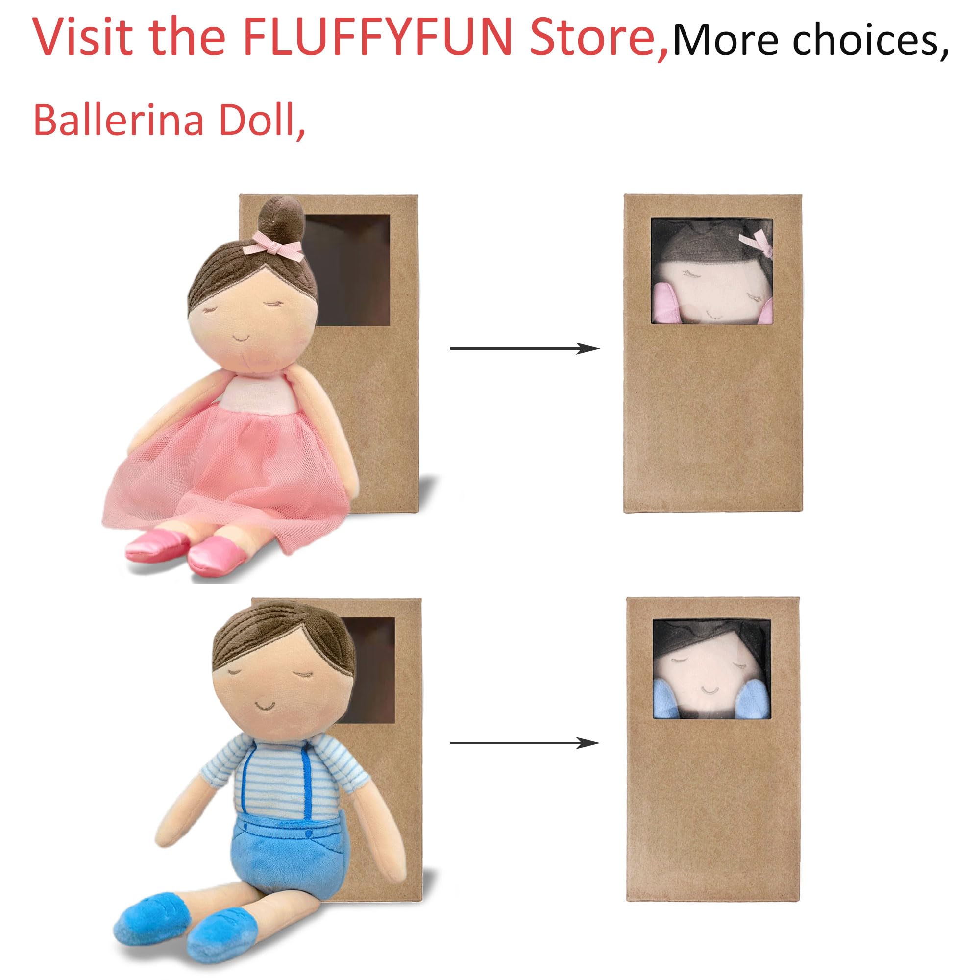 FLUFFYFUN Baby Doll Soft Ballerina Doll Plush 13.7" (Girl)