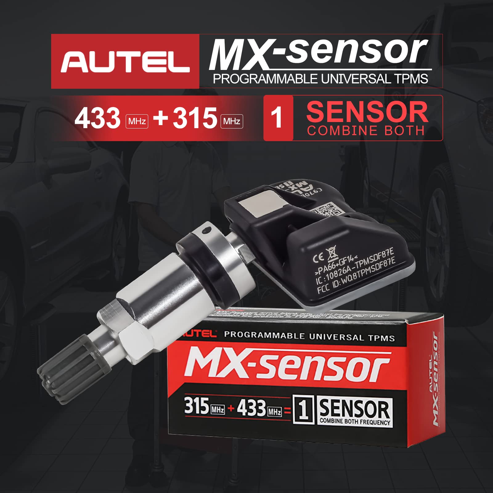 Autel TPMS Sensor MX-Sensor 315MHz+433MHz 2in1 TPS218 Tire Sensor Tire Pressure