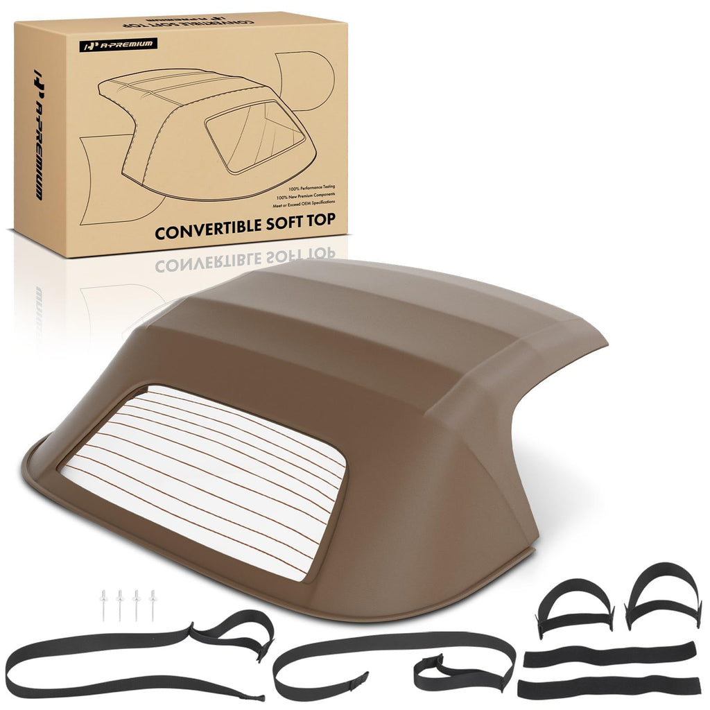 A-Premium Tan Convertible Soft Top, Compatible with Honda