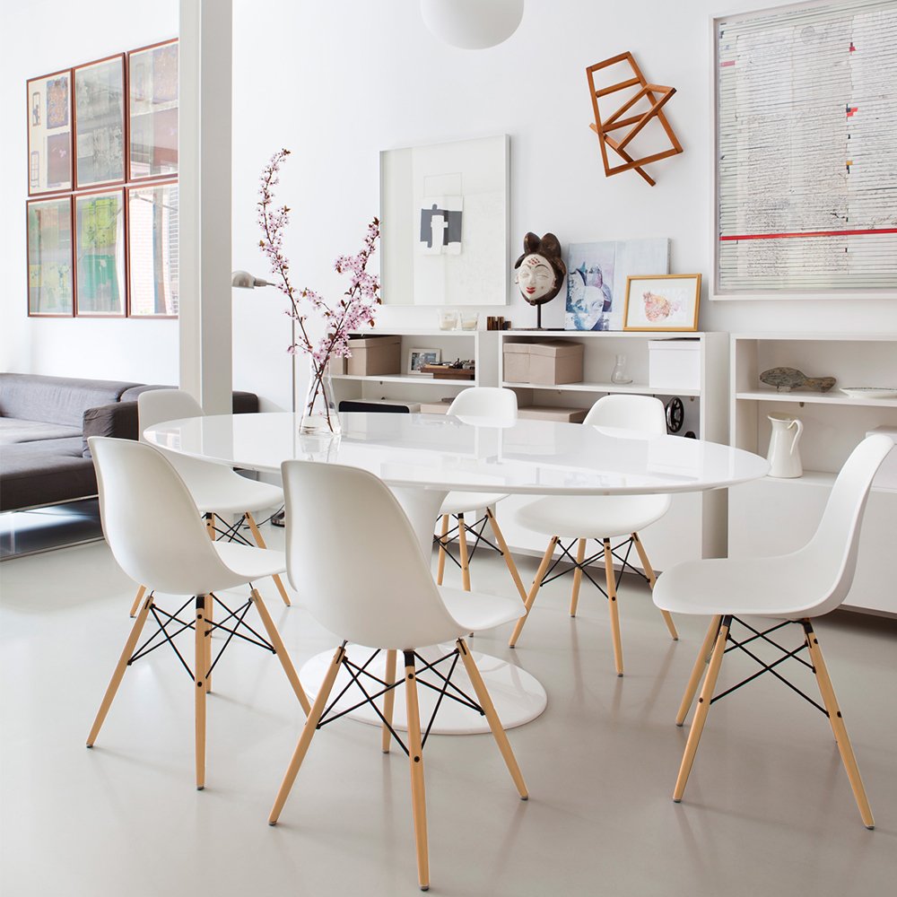 Furmax Modern Style Dining Chair Mid Century Modern DSW Chair, Shell Lounge