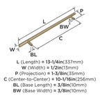 4 Pack Amerock | Cabinet Pull | Golden Champagne | 10-1/16 inch (256 mm) Center