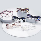 BONCAMOR 6 Pack Fashion Cat Eye Reading Glasses for Women Blue Light Blocking