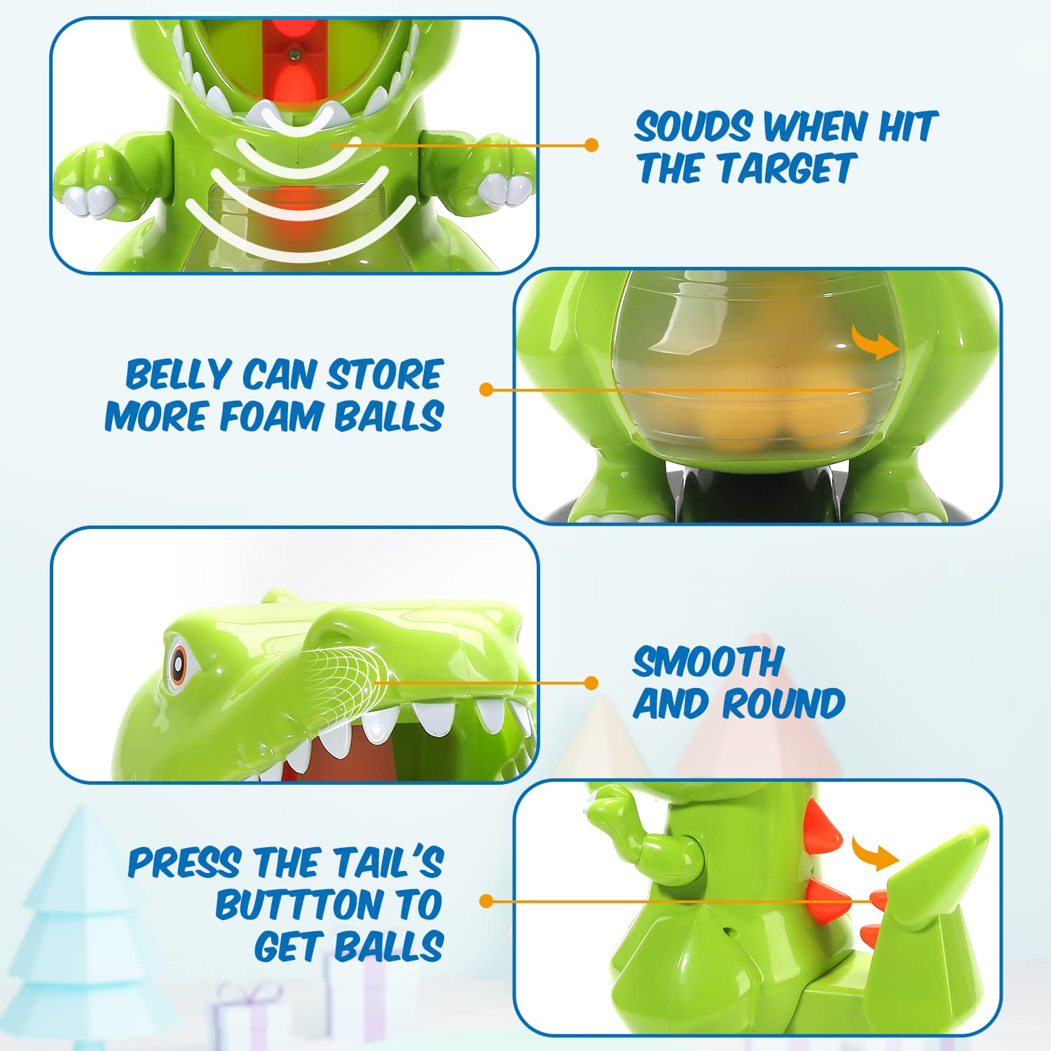 EagleStone Dinosaur Shooting Toy Target Game for Kids with Foam Balls LCD Score