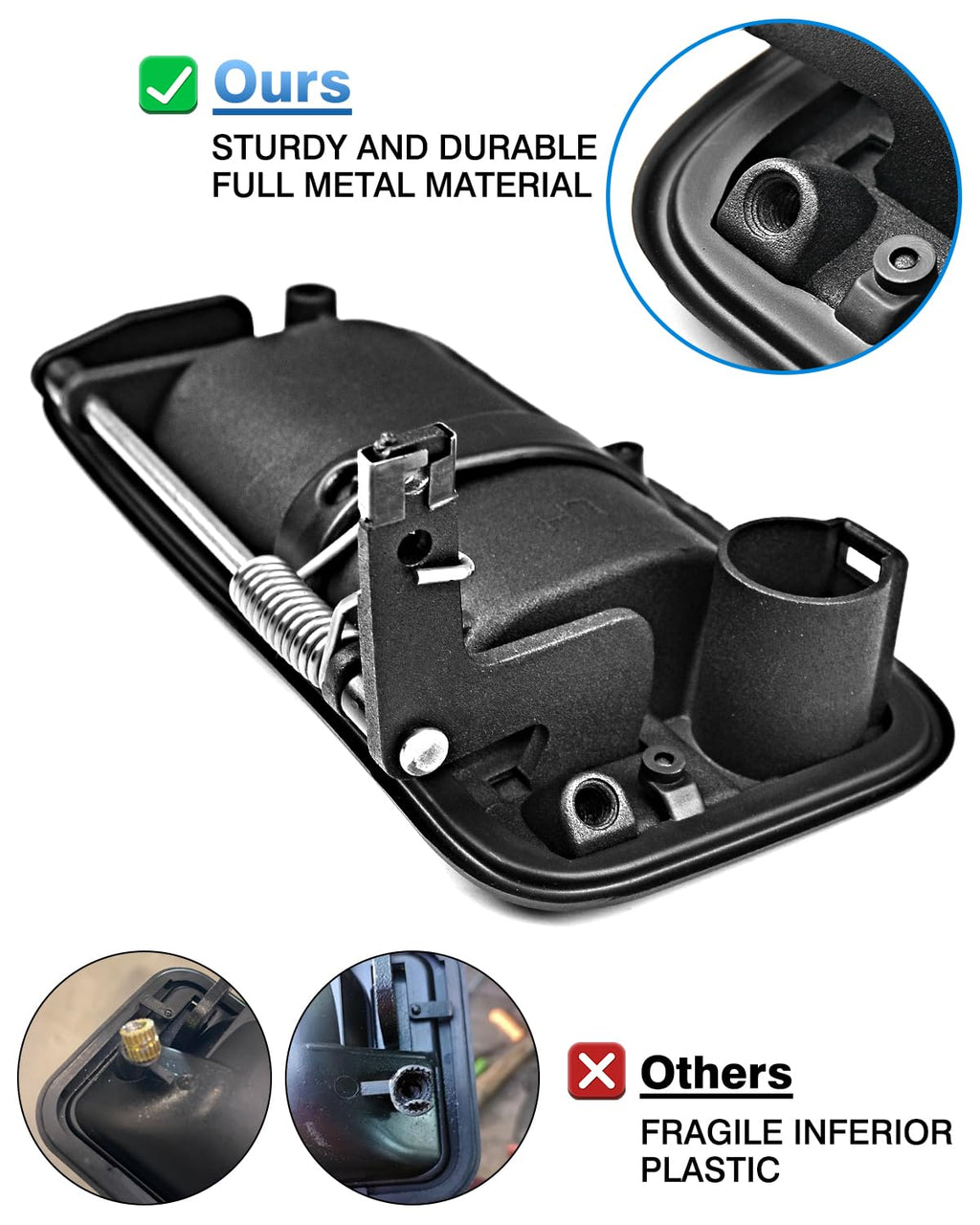 TOP-MAX All Metal Exterior Door Handle Front Replacement for 1995-2000 Chevrolet Chevy Tahoe Suburban C1500 C2500 C3500 K1500 K2500 K3500 GMC Yukon Replaces OE 15742229 15742230