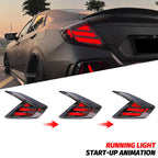 New Accessory Compatible with Honda Civic 2016-2021 Sedan 10th Gen Full LED Tail Lights with Sequential Turn Signal Dynamic Animation Rear Lamps Assembly (Not Fit Hatchback Coupe) (Black)