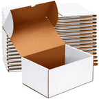 JOWLOT 12x9x6 inch Shipping Boxes Set of 15, White Corrugated Cardboard Box
