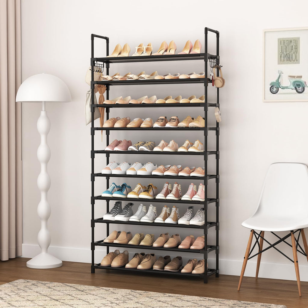 VTRIN 10 Tier Shoe Rack Large Capacity Metal Shoe Organizer for Closet Entryway