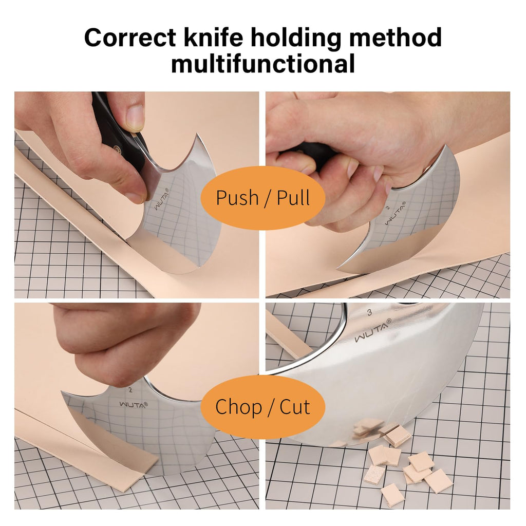 WUTA Leather Cutting Knife Ultra Sharp Round Head Craft Skiving Cutting Tools