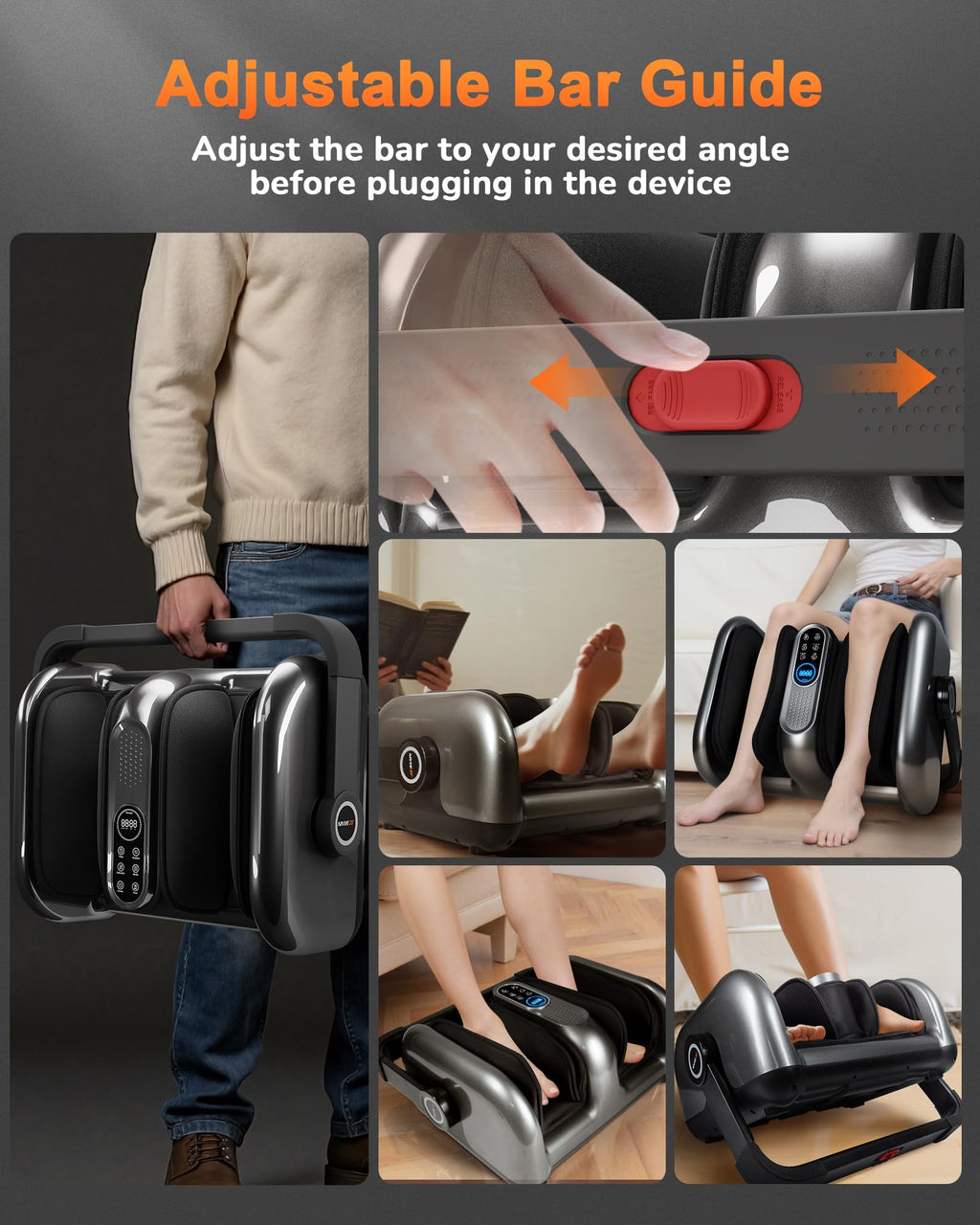 JZBRAIN Pro Foot Massager for Plantar Fasciitis & Neuropathy Relief with