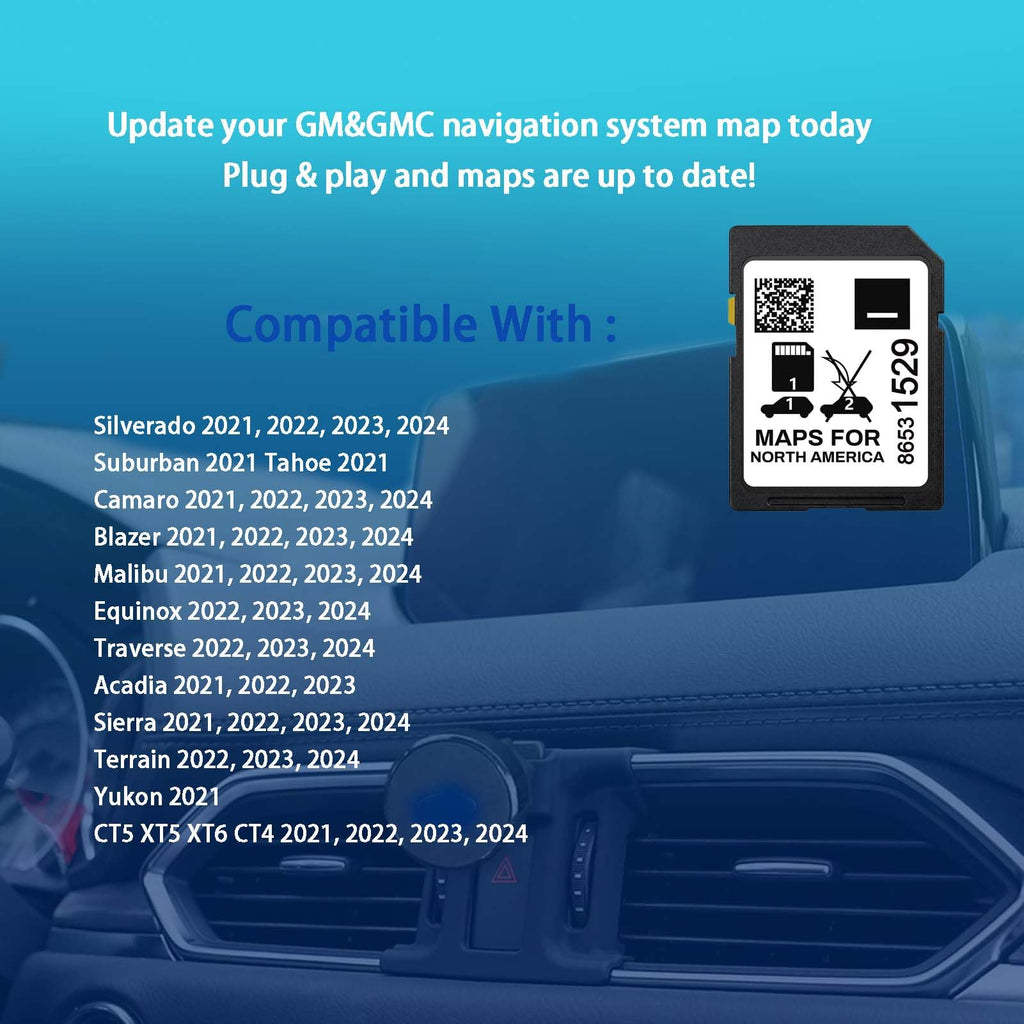 Latest Version Navigation SD Card Compatible with GM Vehicles, 86531529 Map