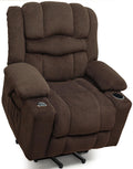 HOMYHOMEY Power Lift Recliner Chair for Living Room Elderly with Massage Recliners Footrest Cup Holder Oversized Electric Heated Reclining Single Sofa Chairs Storage (Brown)