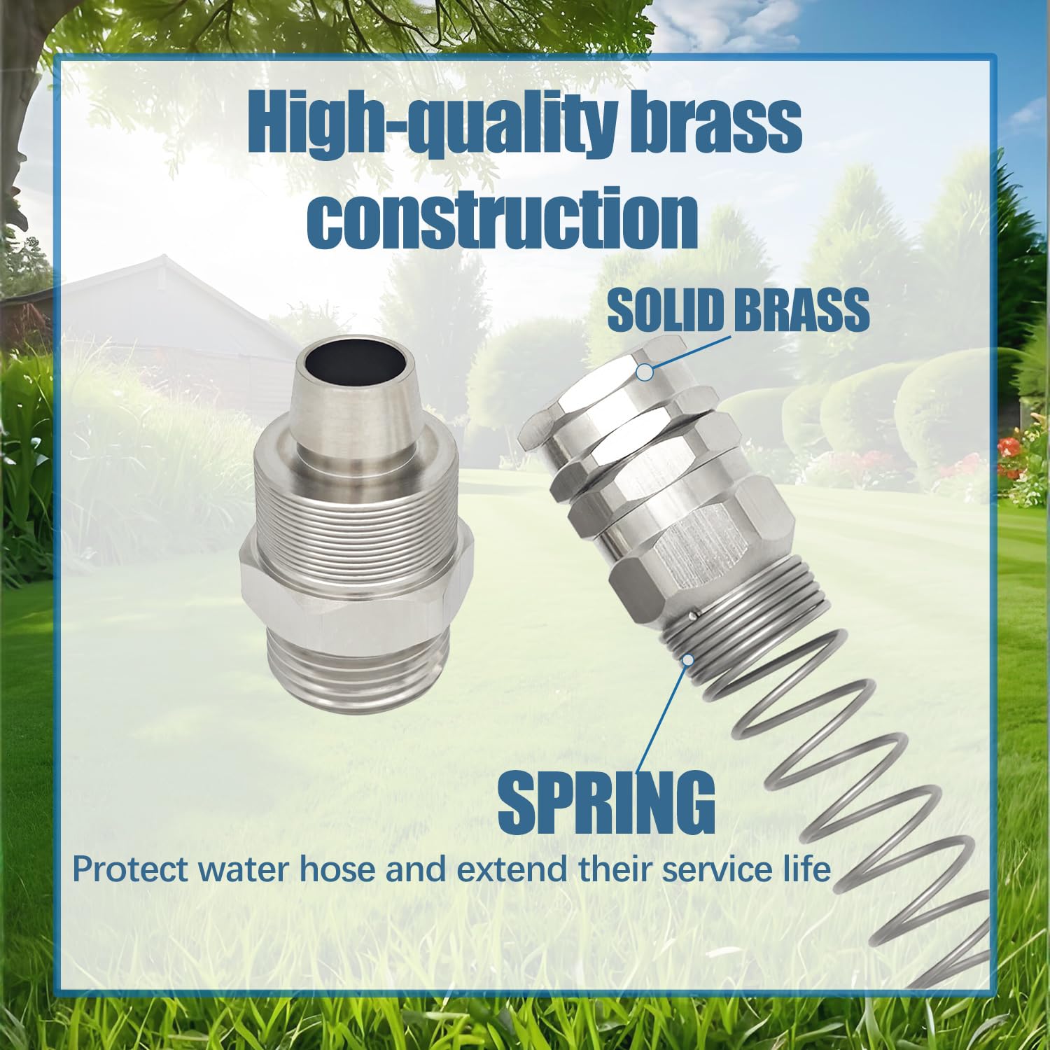 G-Sunny Brass Garden Hose Repair Kit 5/8 Inch Heavy Duty Connector Coupler Set