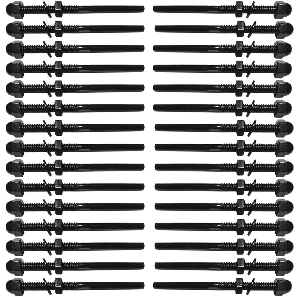20 Count Sowtowe 1/8 Black Cable Railing Hardware, T316 Stainless Steel Cable