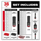 Milwaukee Electric Shockwave Impact Socket 3/8in 36 Pack PACKOUT