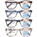 STASTEND 4 Pack Progressive Multifocus Reading Glasses for Women Men Spring