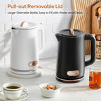 OLEGA 1.8L Electric Kettle 1500W Stainless Steel Tea Water Boiler Black